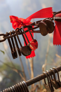 heart padlock in ZhangJiaJie China red ribbon